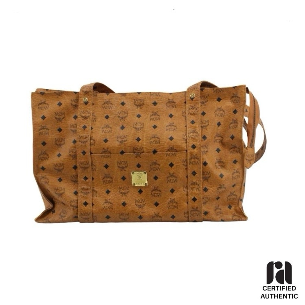 MCM 100% AUTHENTIC WITH DIGITAL COA Brown Visetos Tote Bag